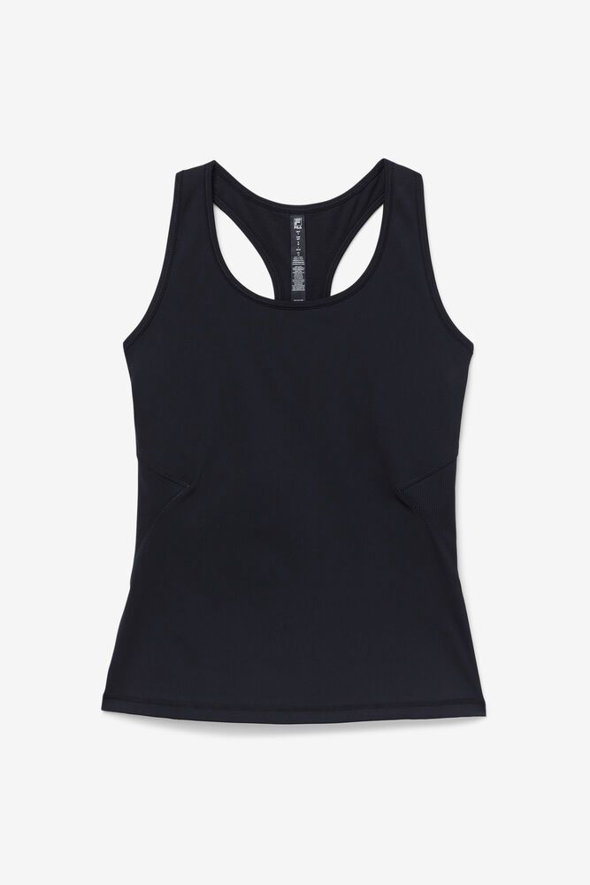 Fila Tank Top Womens Black - Uplift Open Racerback - Philippines 0126594-DO